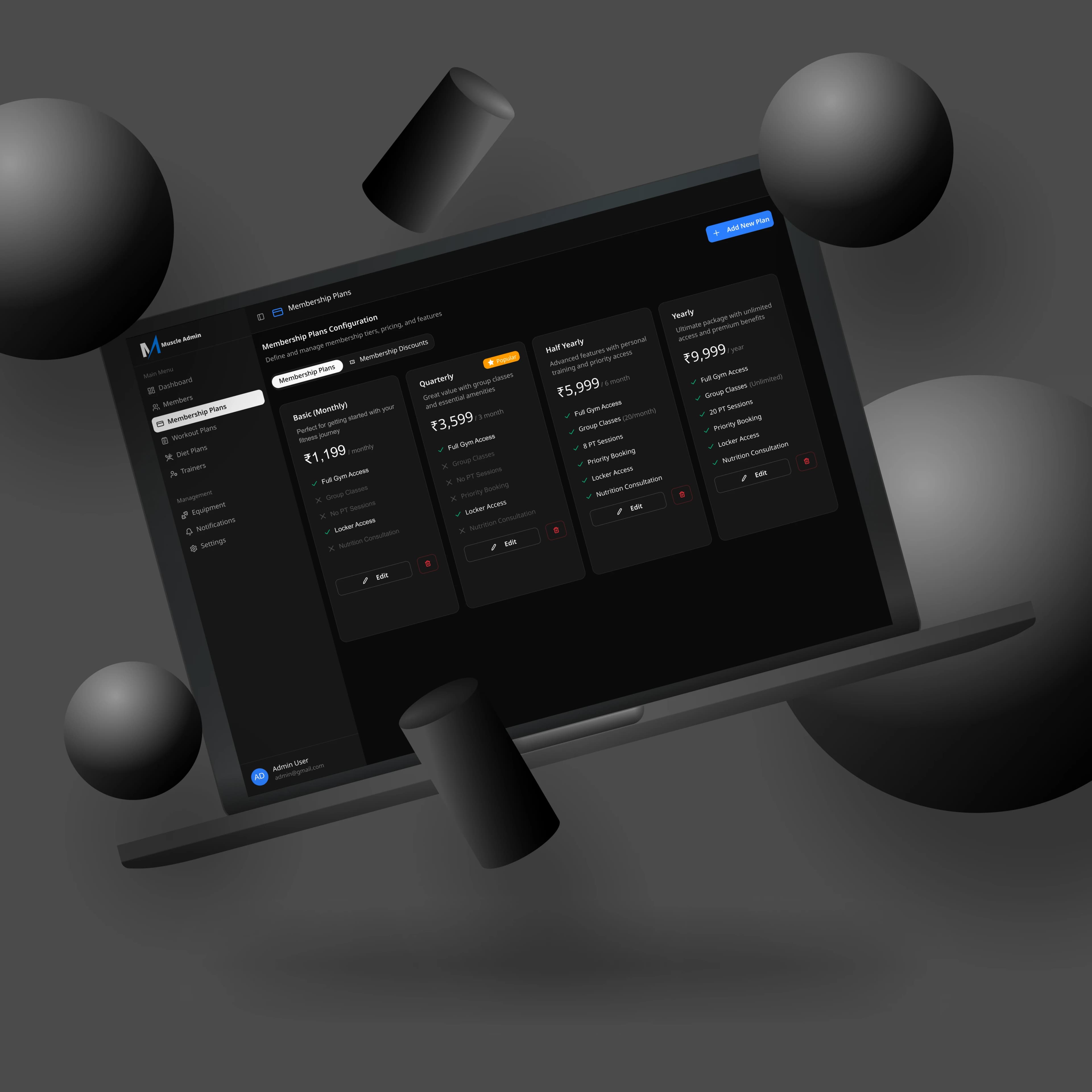 Muscle Admin — screen 2 of 4